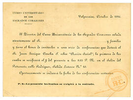 Invitación a conferencia de Juan Enrique Concha sobre Acción Social en Curso de derecho de los Sa...