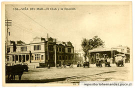 Postal El club y la estación - Viña del Mar