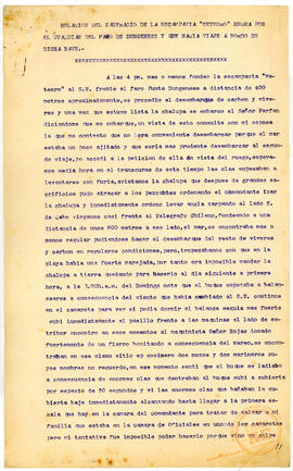 Relación del naufragio de la escampavía "Meteoro" hecha por el guardián del faro de Dun...