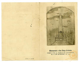Invitación inauguración monumento a Diego Portales en 1919 en cerro Placeres - Valparaíso