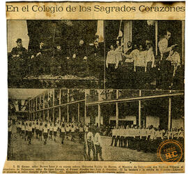 Recorte visita del presidente de la República Ramón Barros Luco a Colegio de los SSCC