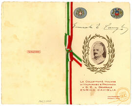 Programa recepción Enrico Caviglia 1922 - Valparaíso